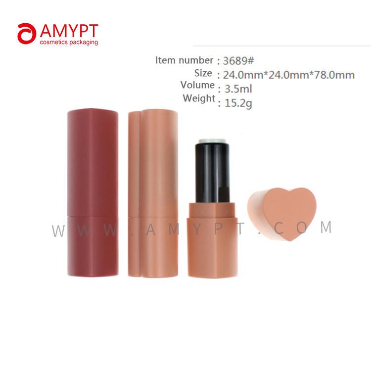 Kemasan Lipstik Kosong Matte Bentuk Hati Wadah Kosmetik Romantis 