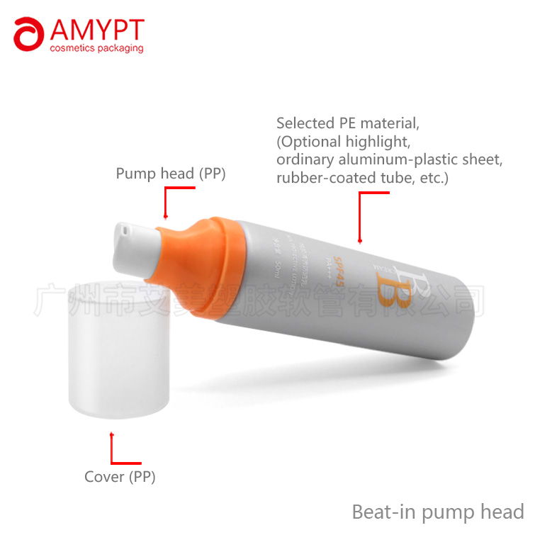 Tabung Pompa Plastik Kosmetik Bermutu Tinggi untuk Suncream